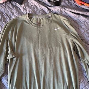 Nike Men's Olive Long Sleeve Tee